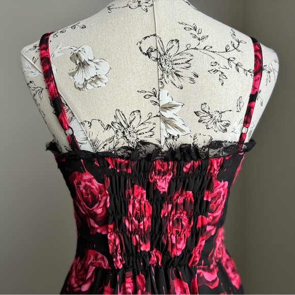 Royal Bones Gothic Emo Bleeding Roses Mini Dress - Picture 6 of 11